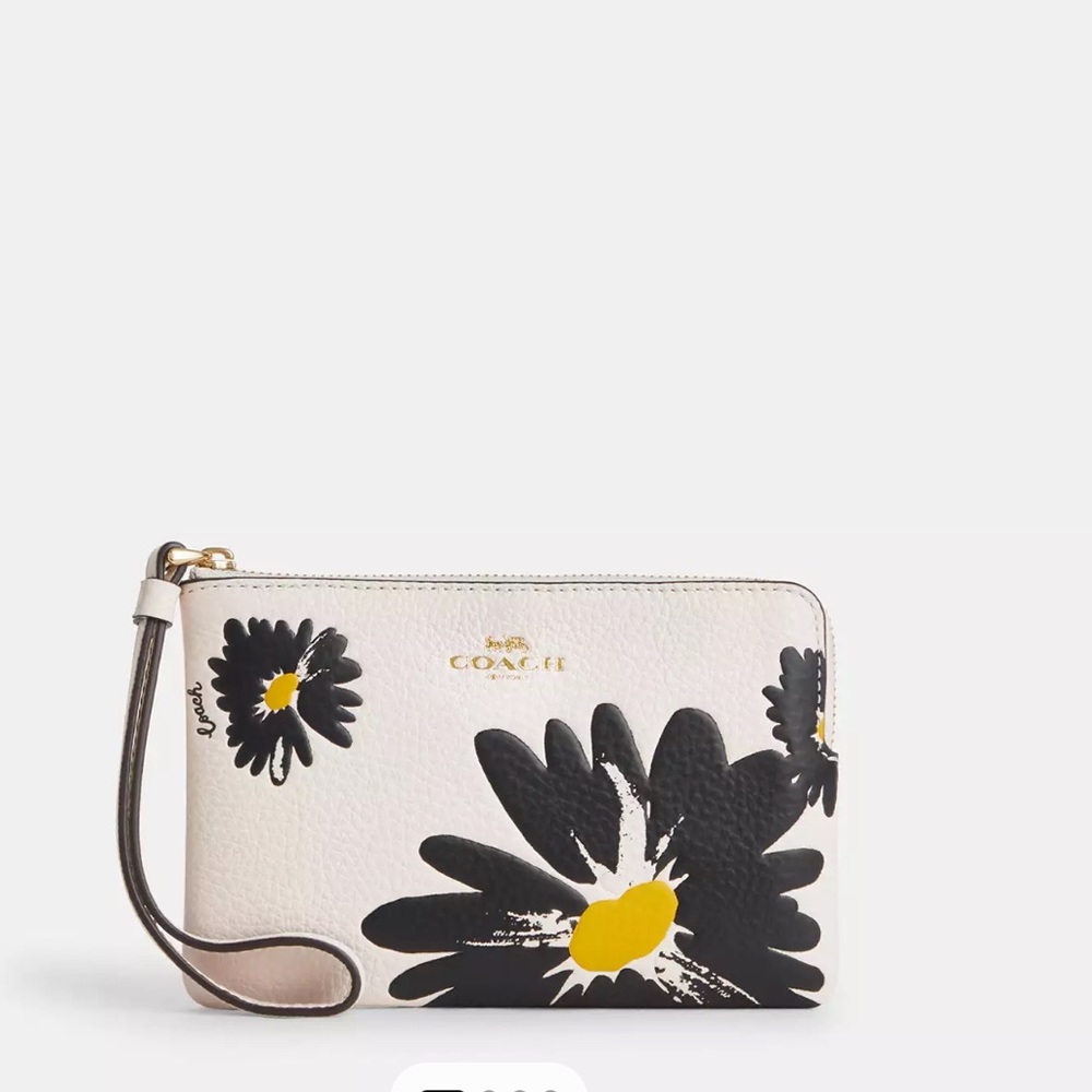 NWT Corner Zip Wristlet With Floral Print